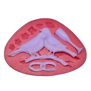 Kuşlar Düğün Set Silikon Kalıp